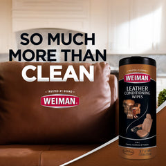 Weiman product applied to a car seat restoring leather suppleness and look