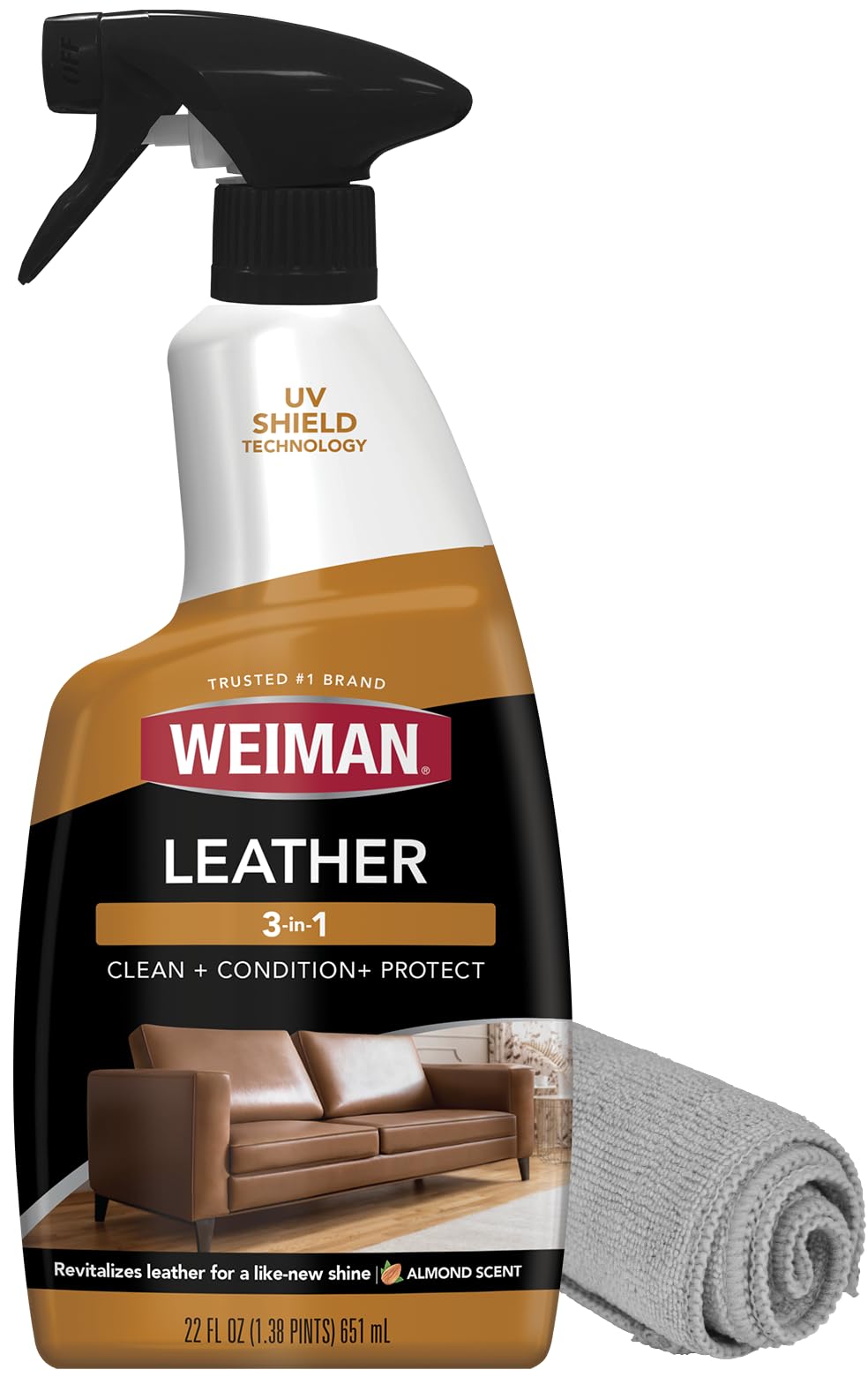 Weiman front label showing 22oz bottle and product name benefits