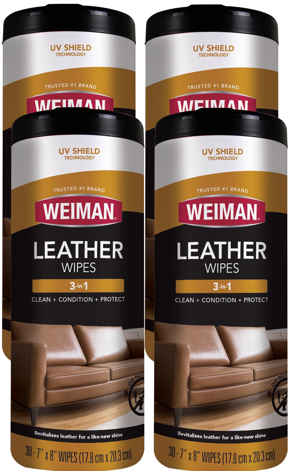 Weiman front packaging showing four bottles benefiting car interior care