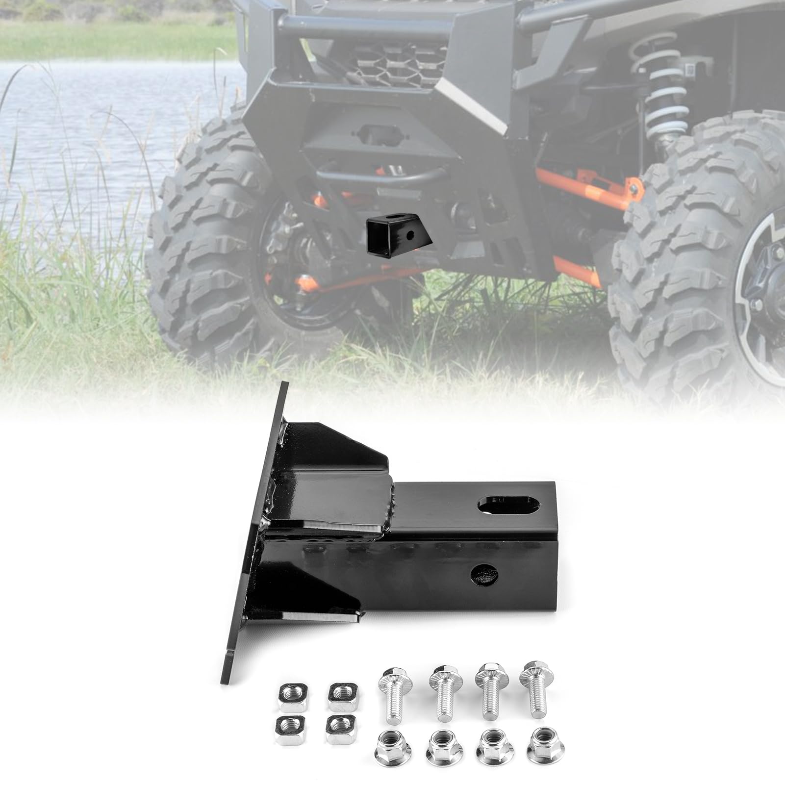 WeiSen front view installed on Polaris Ranger showing added towing point