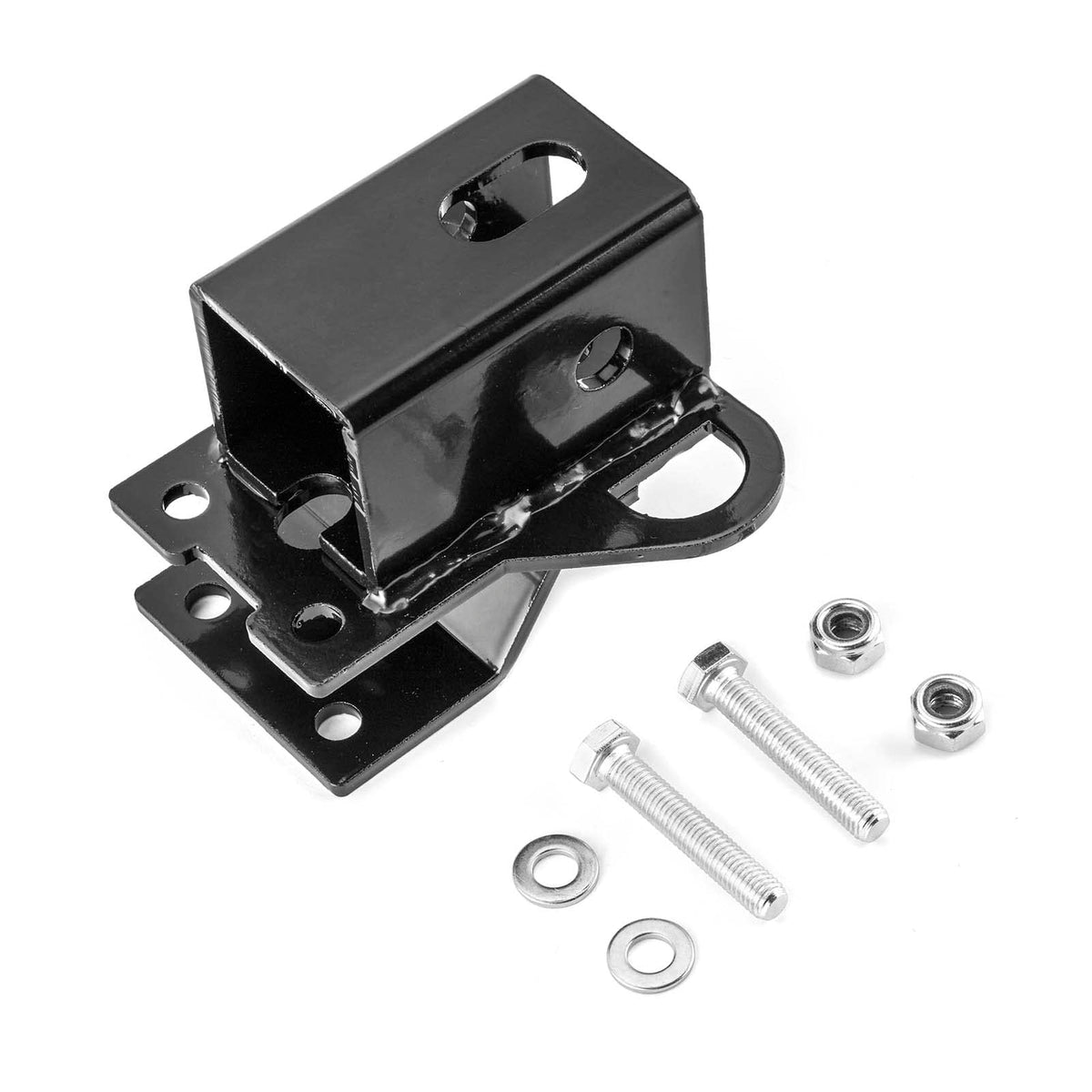 WeiSen front view rear receiver hitch showing solid fit and easy bolt-on installation