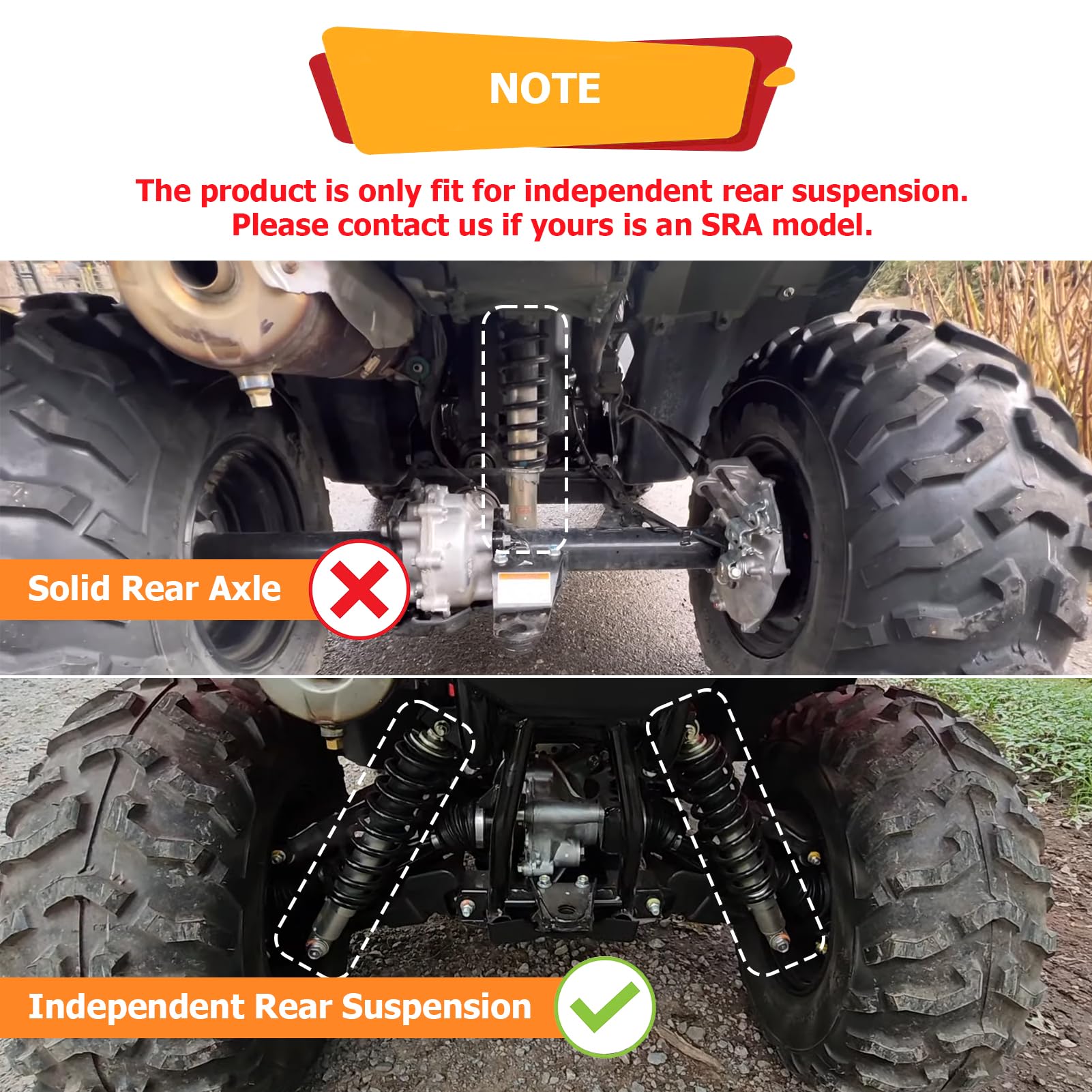 WeiSen side profile installed on ATV demonstrating correct alignment and secure attachment