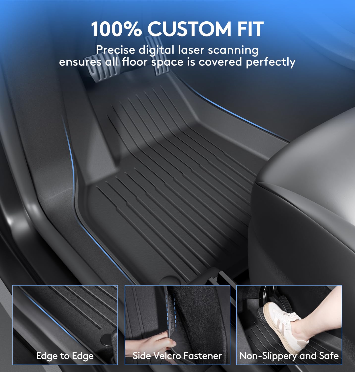 Wekar rear liner across Model Y rear bench protecting carpet