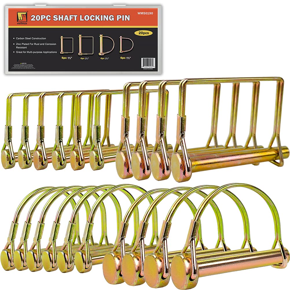 Wellmax front packaging showing all twenty gold zinc-plated pins and count for quick selection
