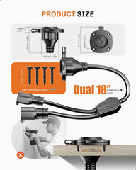 WELLUCK 12AWG dual leads detail showing robust wiring reliability benefit