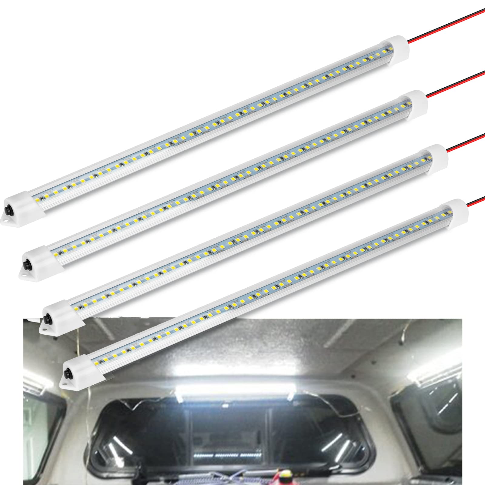 WELLUCK front view of slim 12V light bar showing compact design and bright output