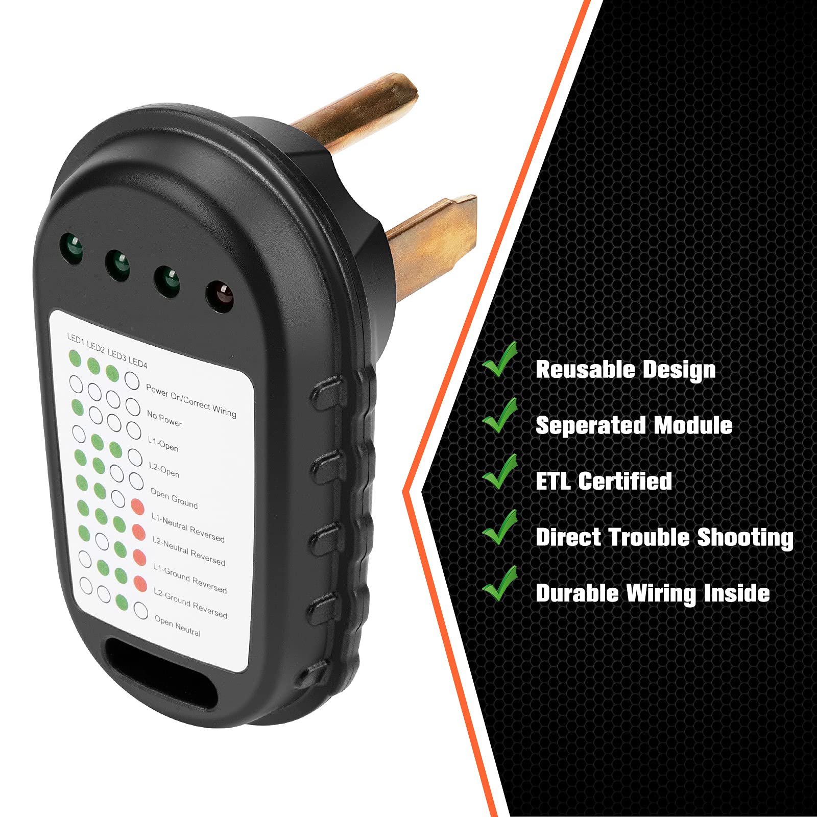 WELLUCK tester inserted into campground pedestal for pre-connection safety