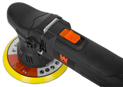 WEN polisher side profile with 10-foot cord highlighting reach and comfortable balance