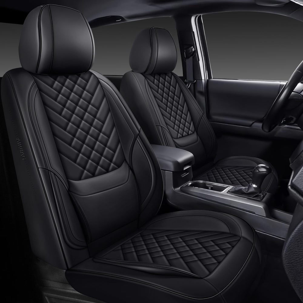 WENNFOUR front seat covers installed showing clean truck interior and protection