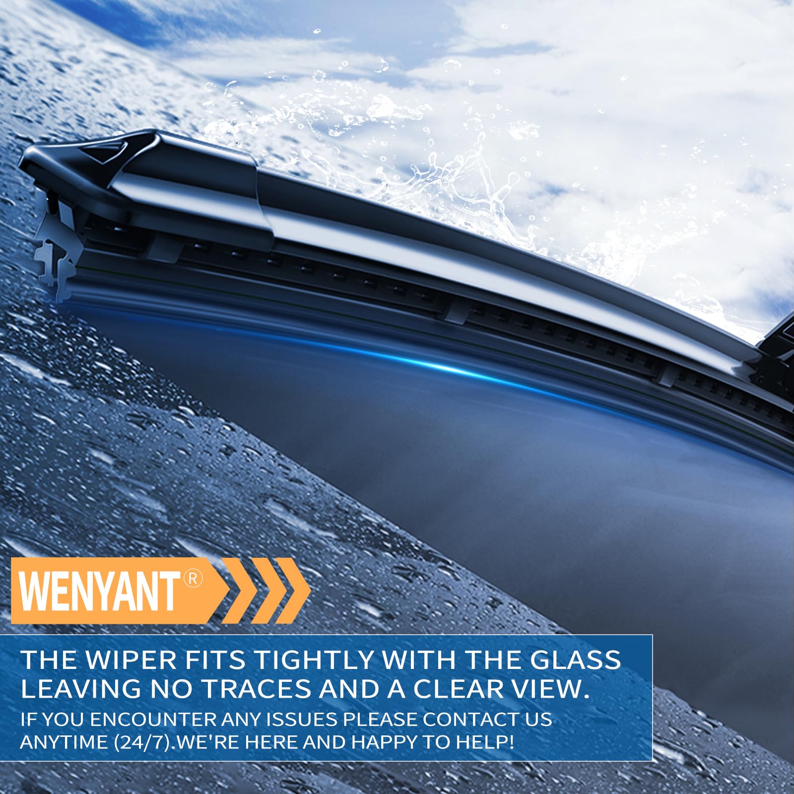 wenyant close-up of rubber edge for streak-free wiping