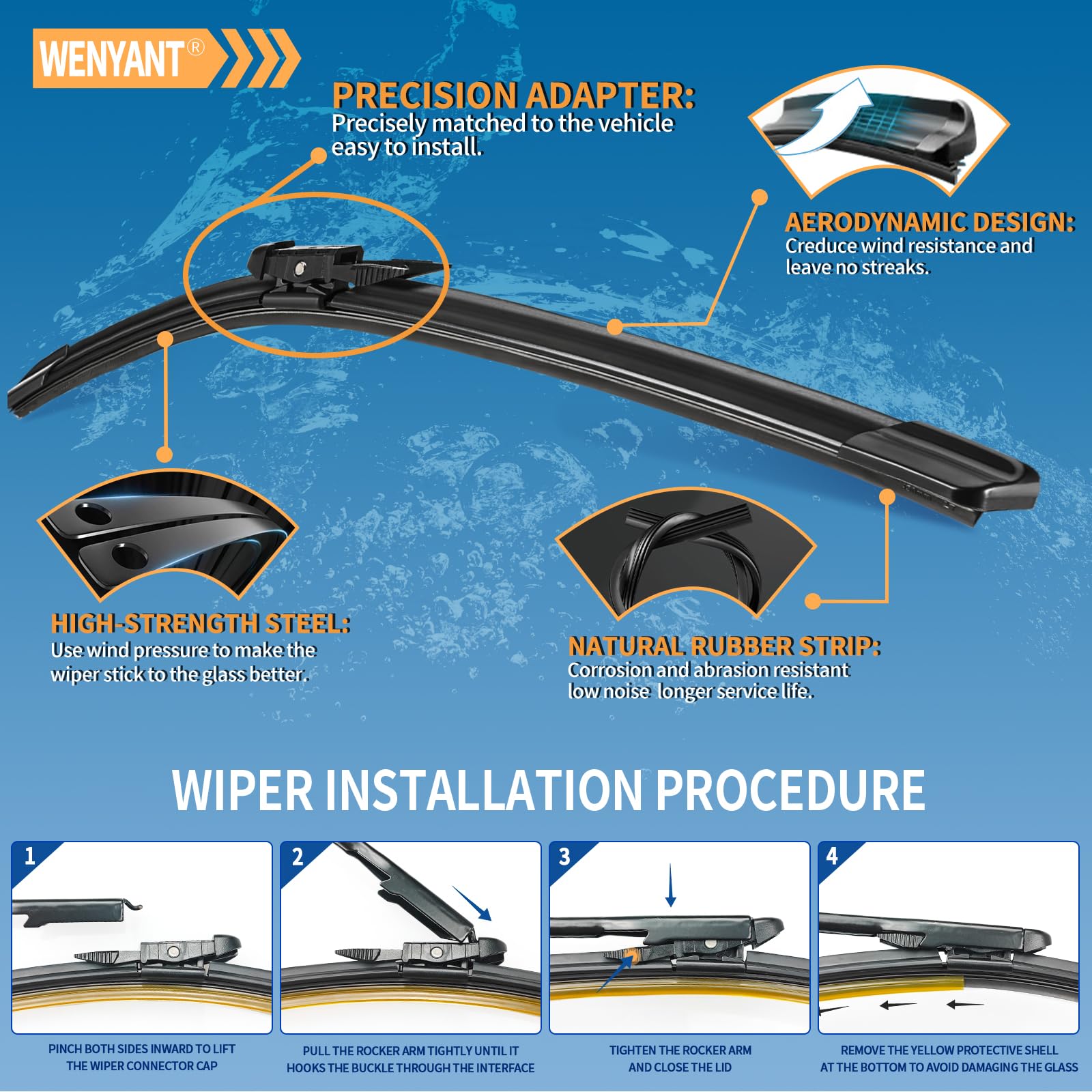 wenyant blades installed on BMW windshield restoring clear view