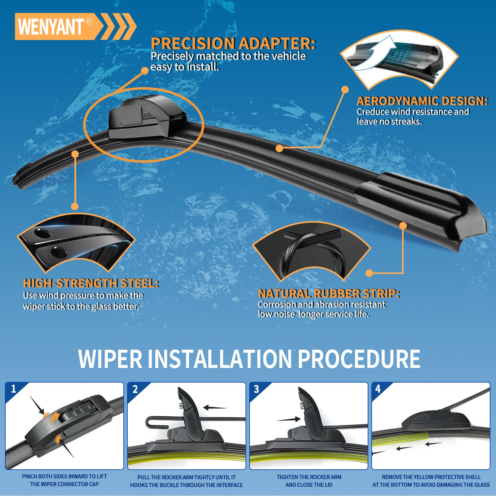 wenyant blades installed on Honda Pilot front improving windshield visibility