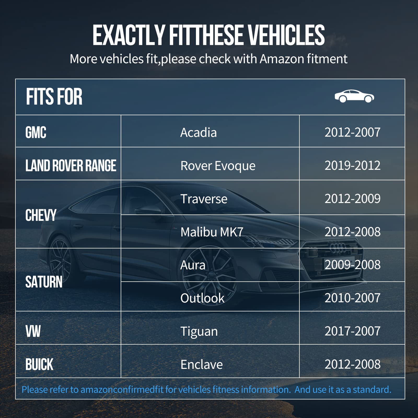 wenyant product label with fitment list for quick vehicle matching