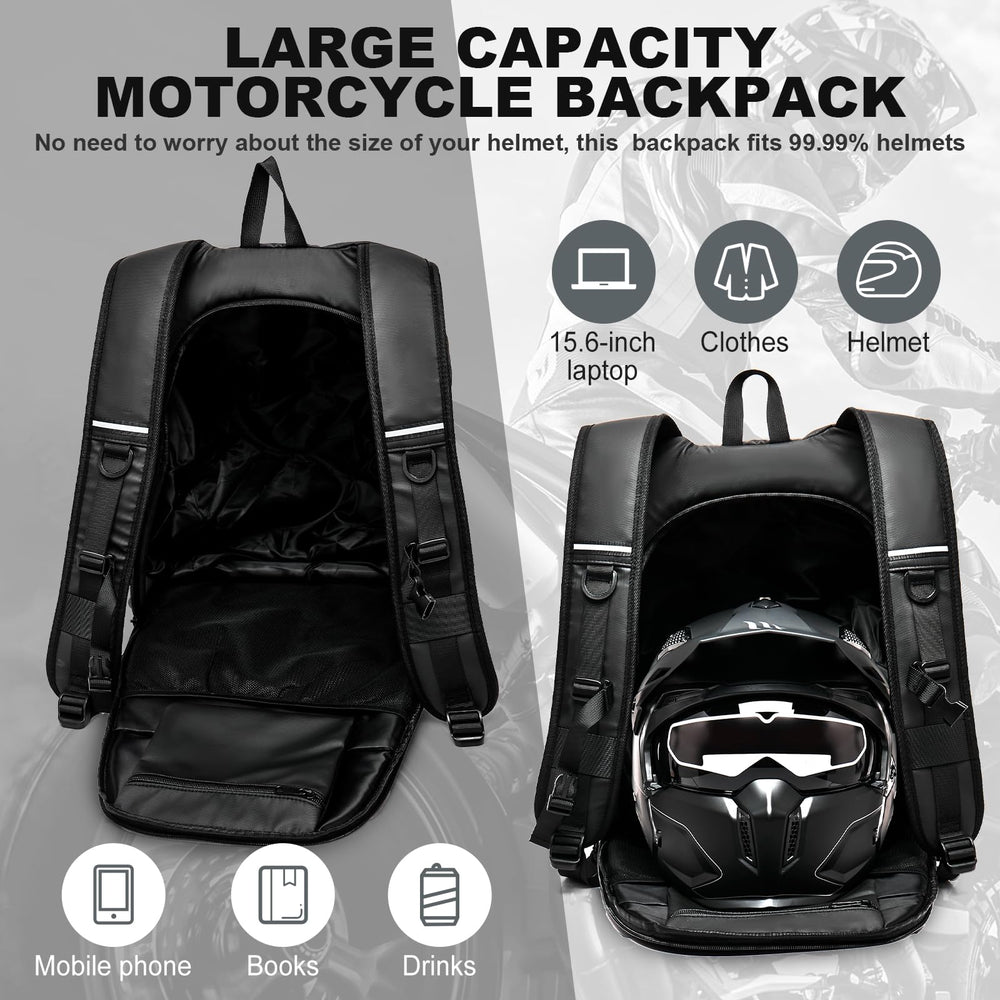 WEPLAN helmet inside main compartment illustrating helmet fit and protection