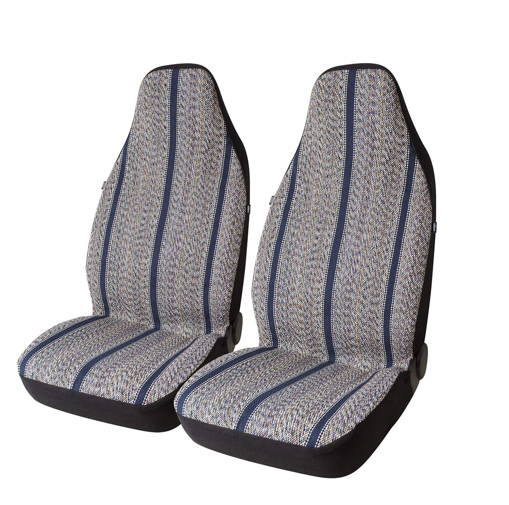 West Coast Auto front view of Baja blanket seat cover showing fit and style