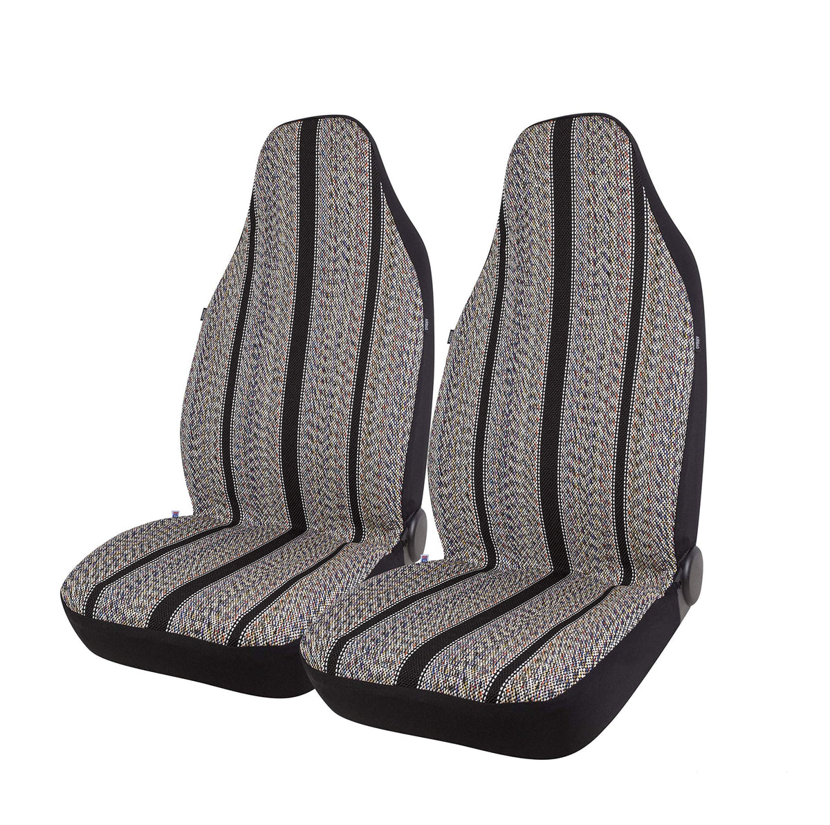 West Coast Auto front view of Baja seat cover showing full pattern and fit