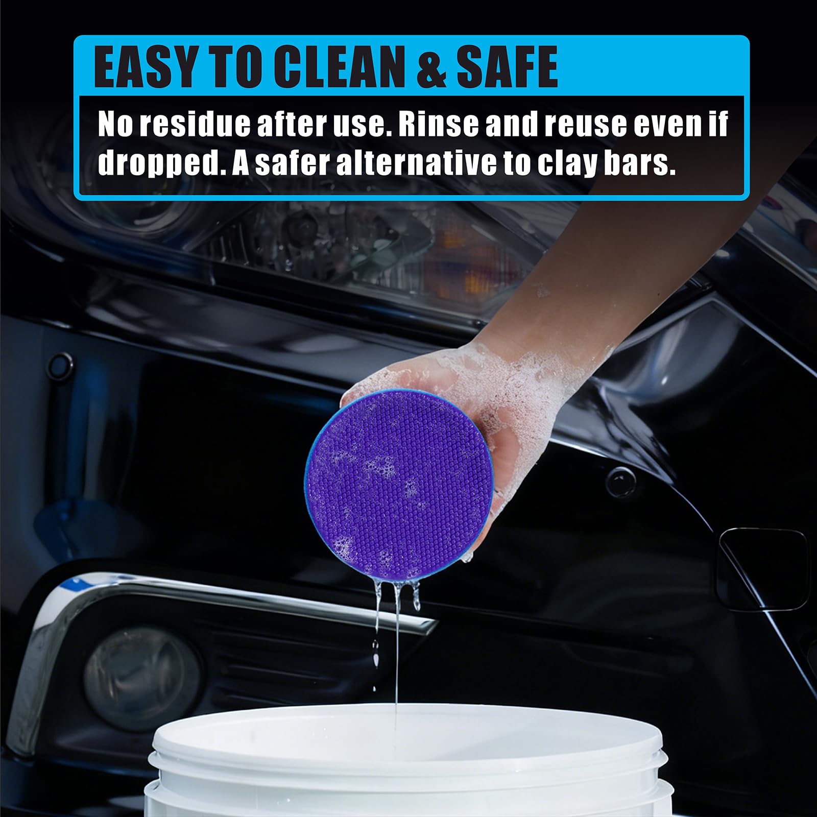 WEST HORSE pad on glass removing bonded grime for clearer visibility