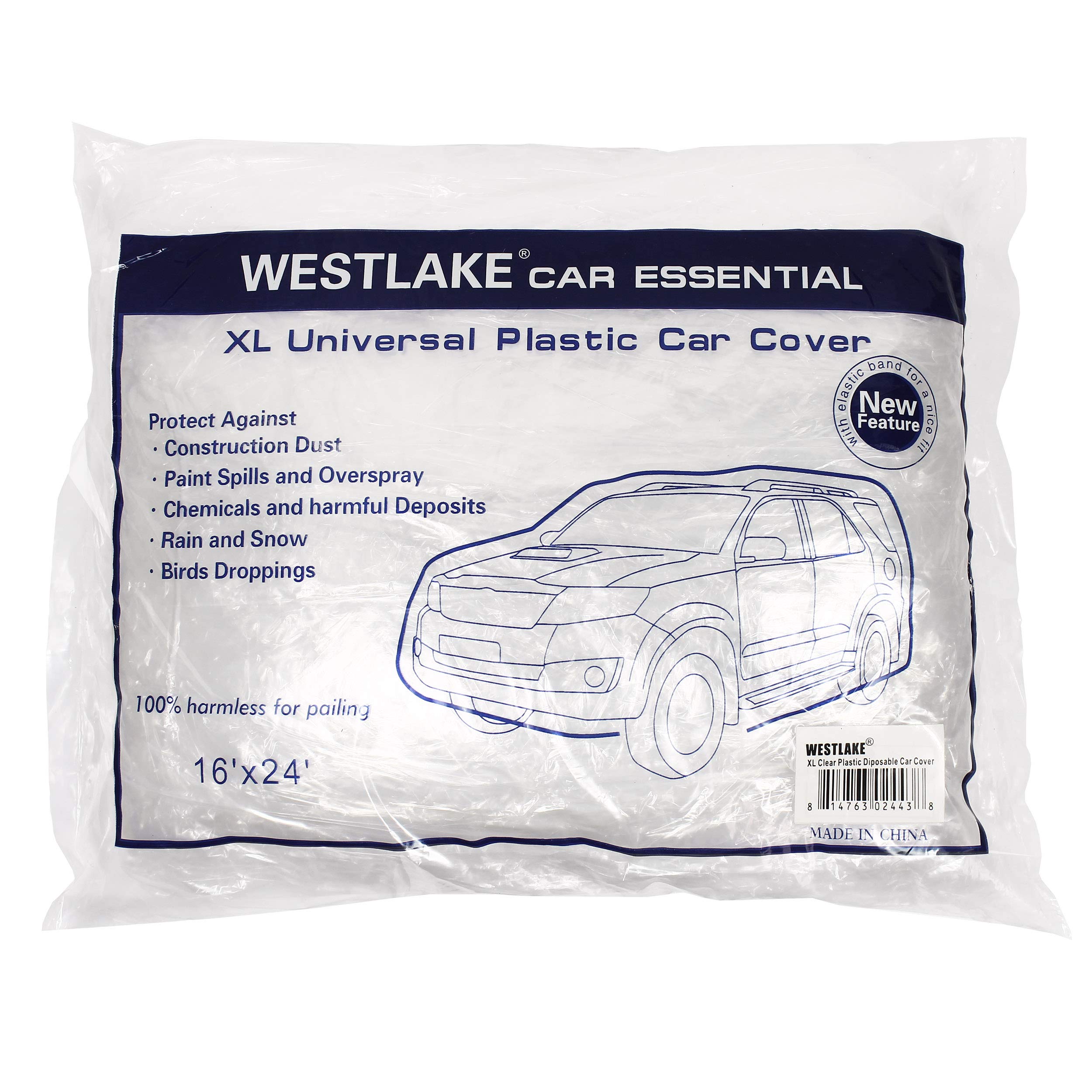 West Lake front view of clear cover showing full vehicle protection and visibility