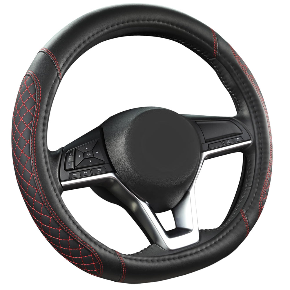 West Llama black and red cover accenting car interior for upgraded look