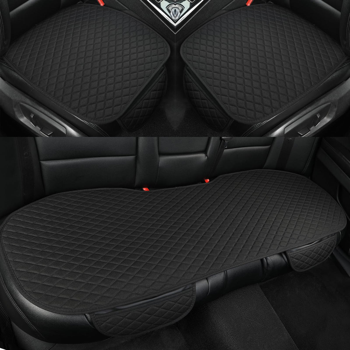 West Llama front seat pad front view shows neat fit and protection