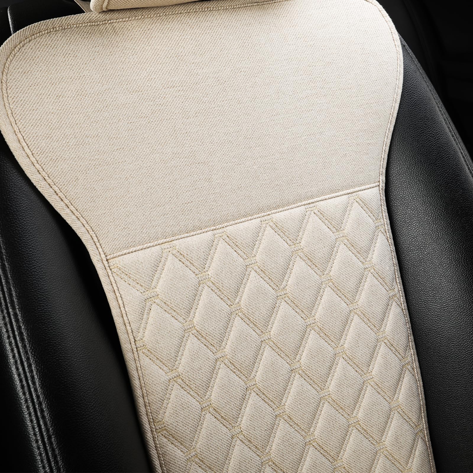 West Llama front seat cover installed showing neat protection and comfort