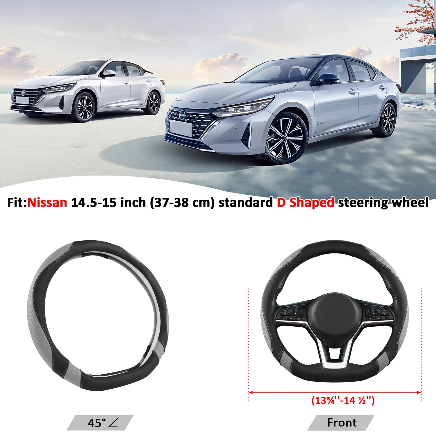 West Llama installed on Nissan Rogue flat-bottom wheel showing improved grip