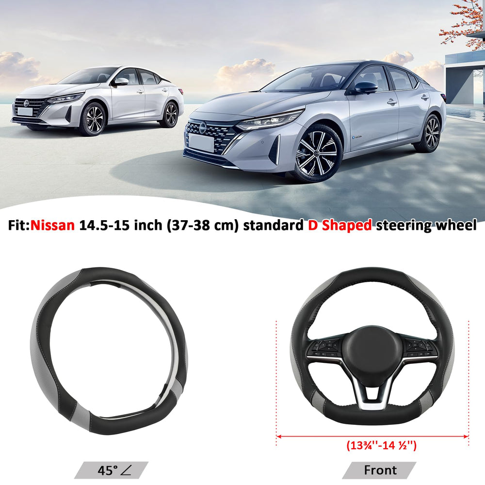West Llama installed on Nissan Rogue flat-bottom wheel showing improved grip