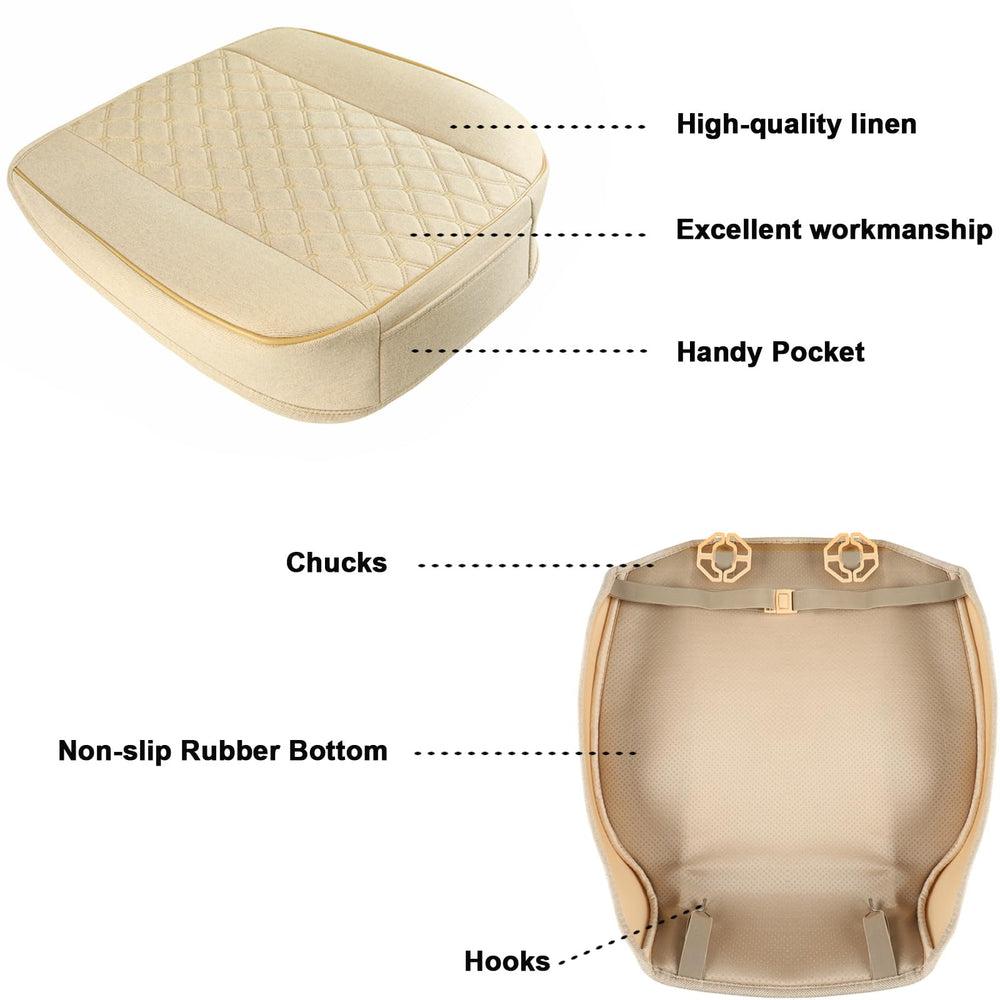 West Llama driver-side installed cover with scale showing tailored fit and seat coverage