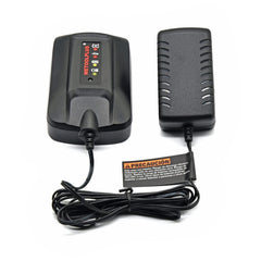 WETOOLPLUS charger in hand illustrating compact size for easy transport