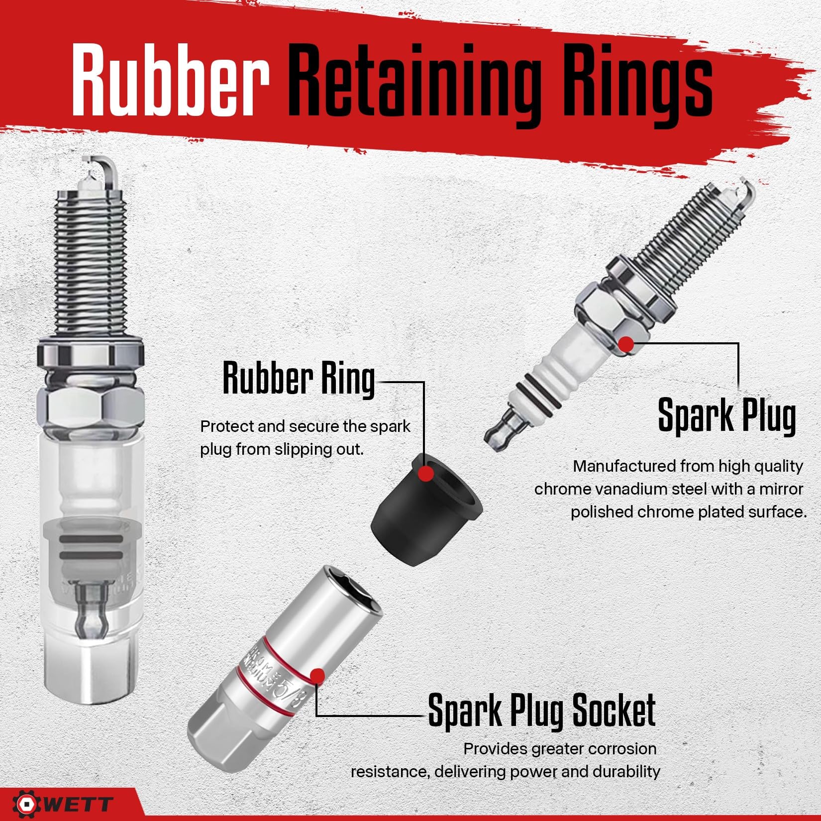 WETT universal joint angled access reaching hard-to-reach spark plugs