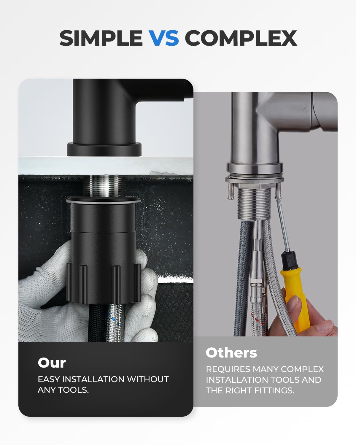 WEWE size comparison with a large pot to illustrate spout reach and clearance