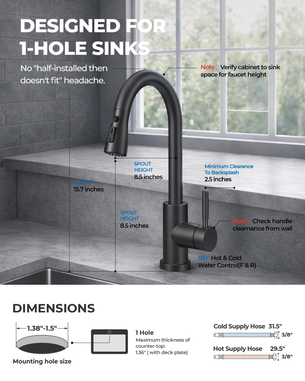 WEWE sprayer nozzles closeup with silicone tips for easy limescale cleaning