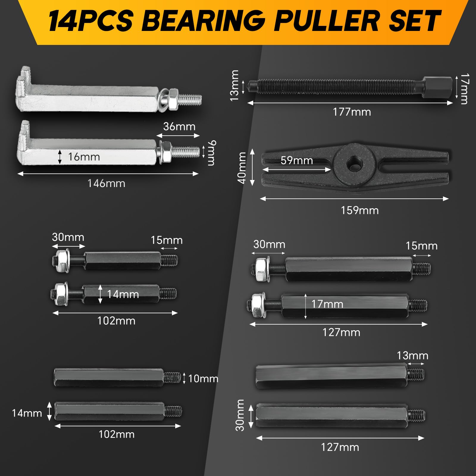 weyleity push-puller legs and hex head detail showing secure, aligned extraction