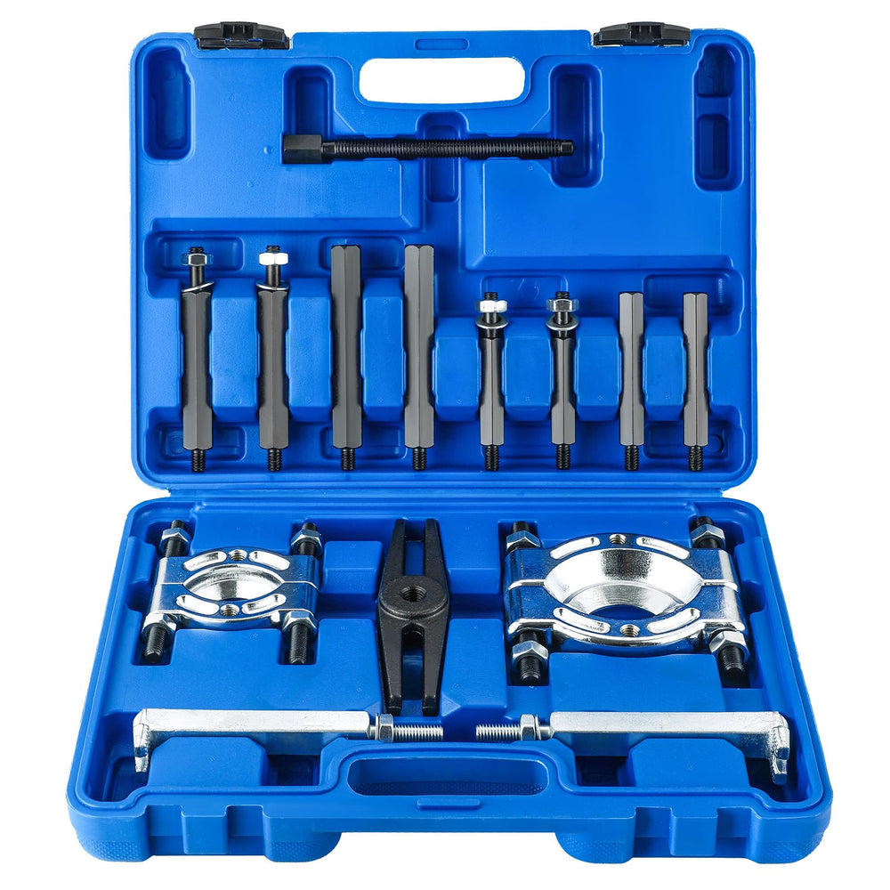 weyleity front view of full bearing puller set shows organized, portable kit and reliability