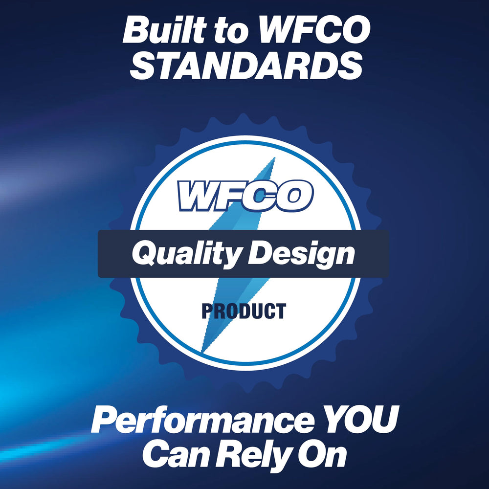 WFCO WF-9855 next to a tape roll showing scale and install space requirements