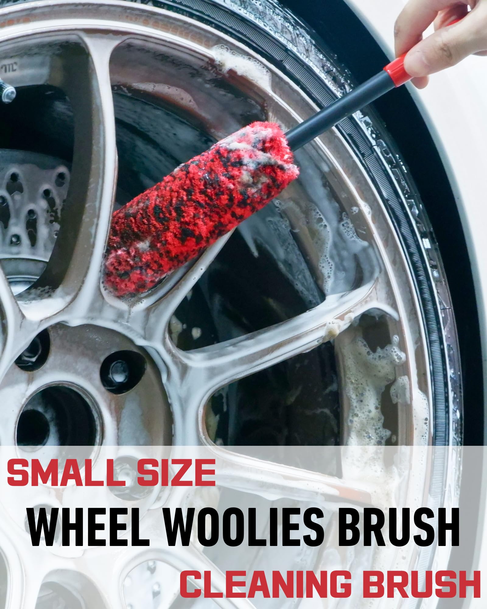 brand detailing brush close-up highlighting narrow head for lugnut access