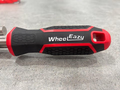 WheelEazy soft-grip handle closeup showing ergonomic comfort and control