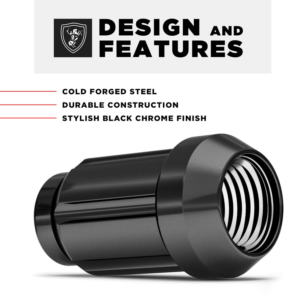 White Knight lug nut mounted on aftermarket wheel illustrating secure fit