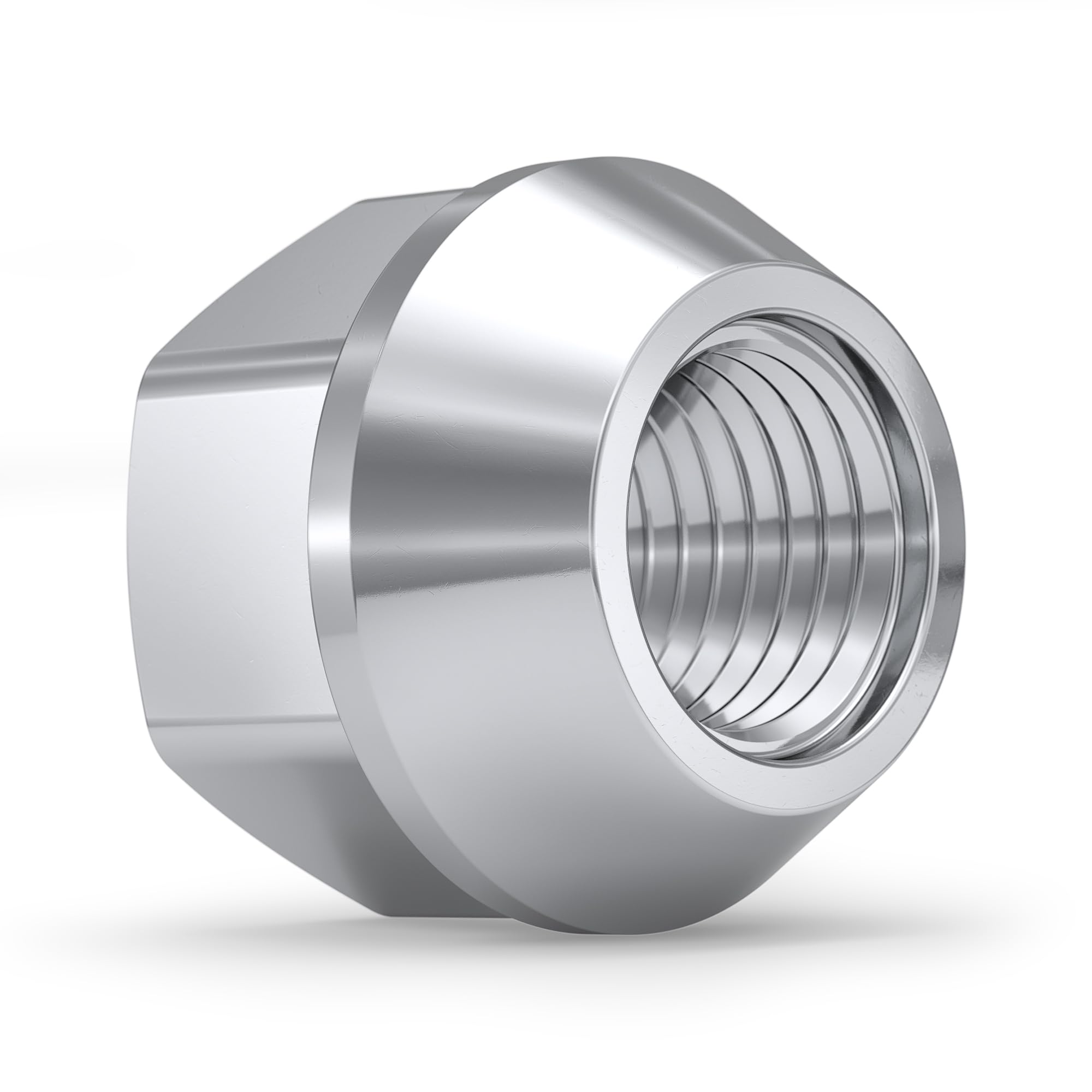 White Knight lug nut beside ruler showing 0.90 inch diameter scale