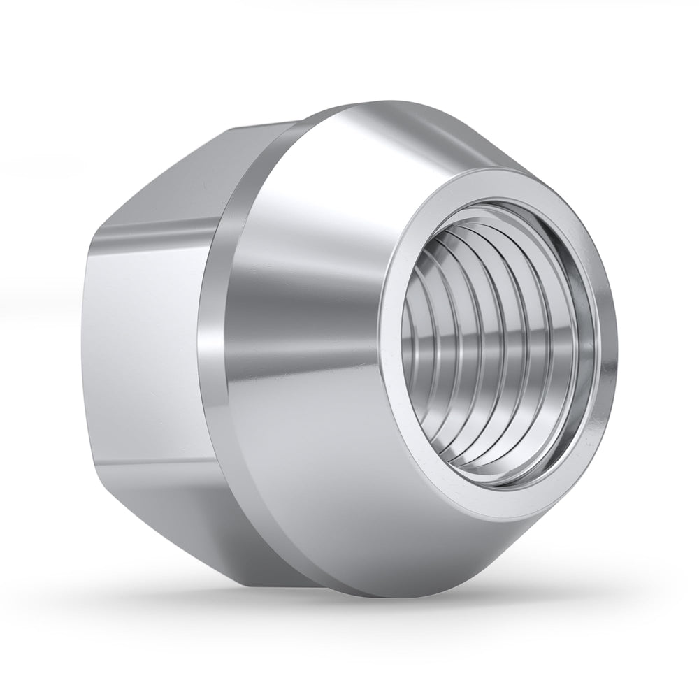 White Knight lug nut beside ruler showing 0.90 inch diameter scale