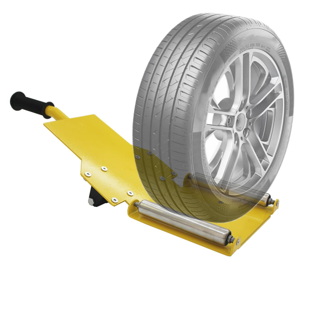 WHLZYEVA front view showing compact wheel lifter and stable base for easy handling