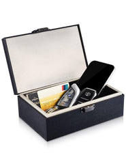 WHonor Faraday Box front view showing sleek etched ABS shell and secure latch for protection