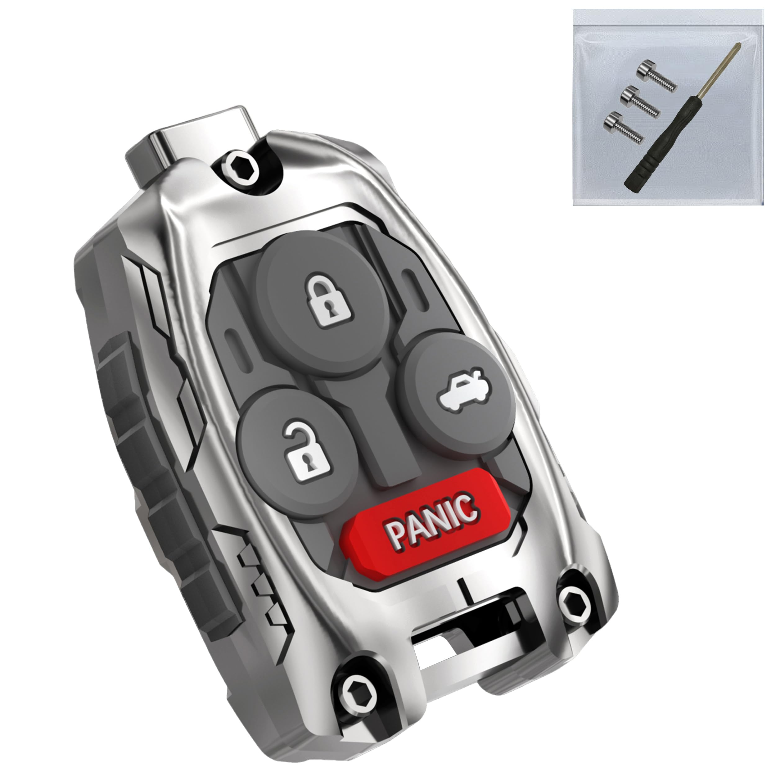 WiCuaSix front view of silver key shell showing durable design and upgraded look