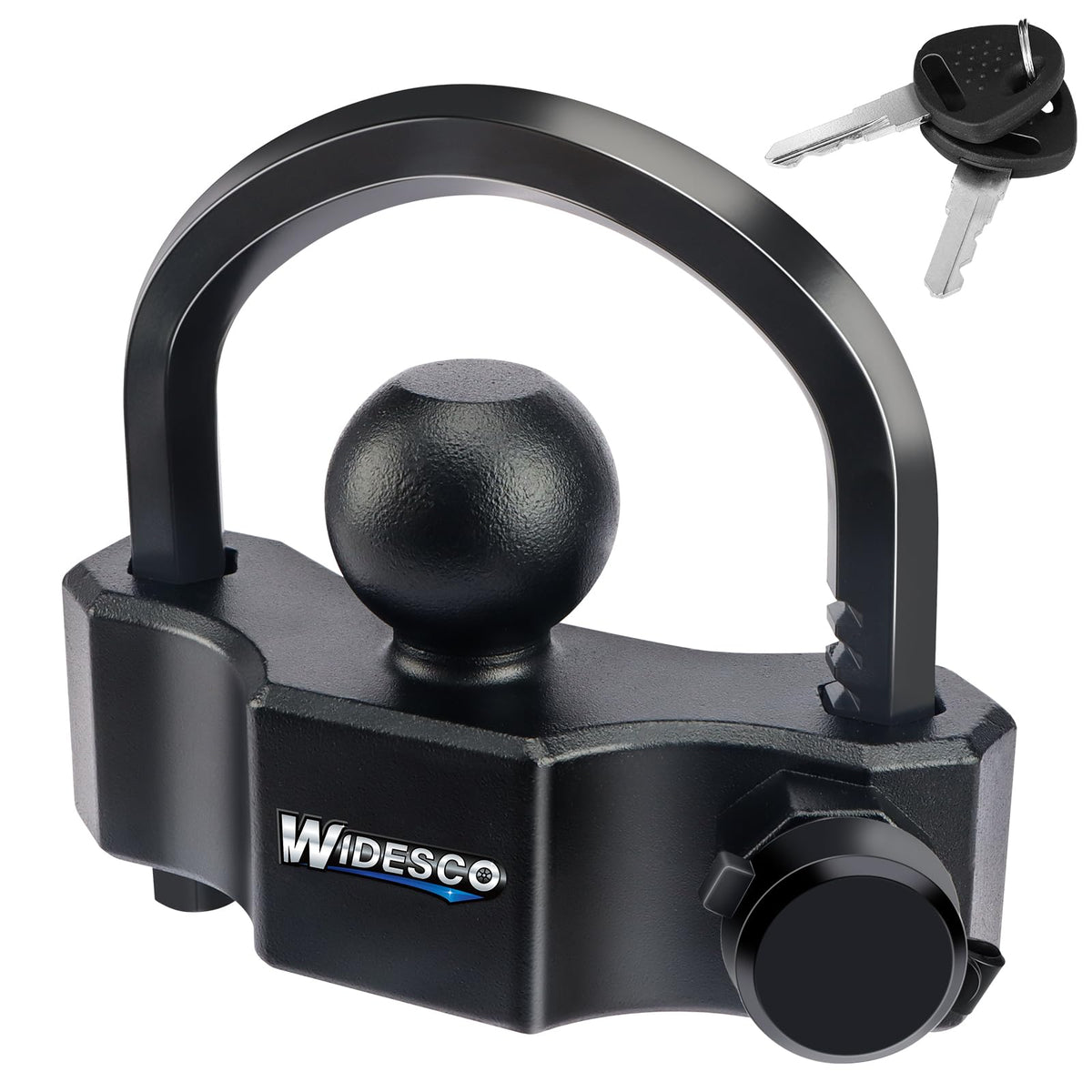 Widesco front view of coupler lock showing compact protection and quick security