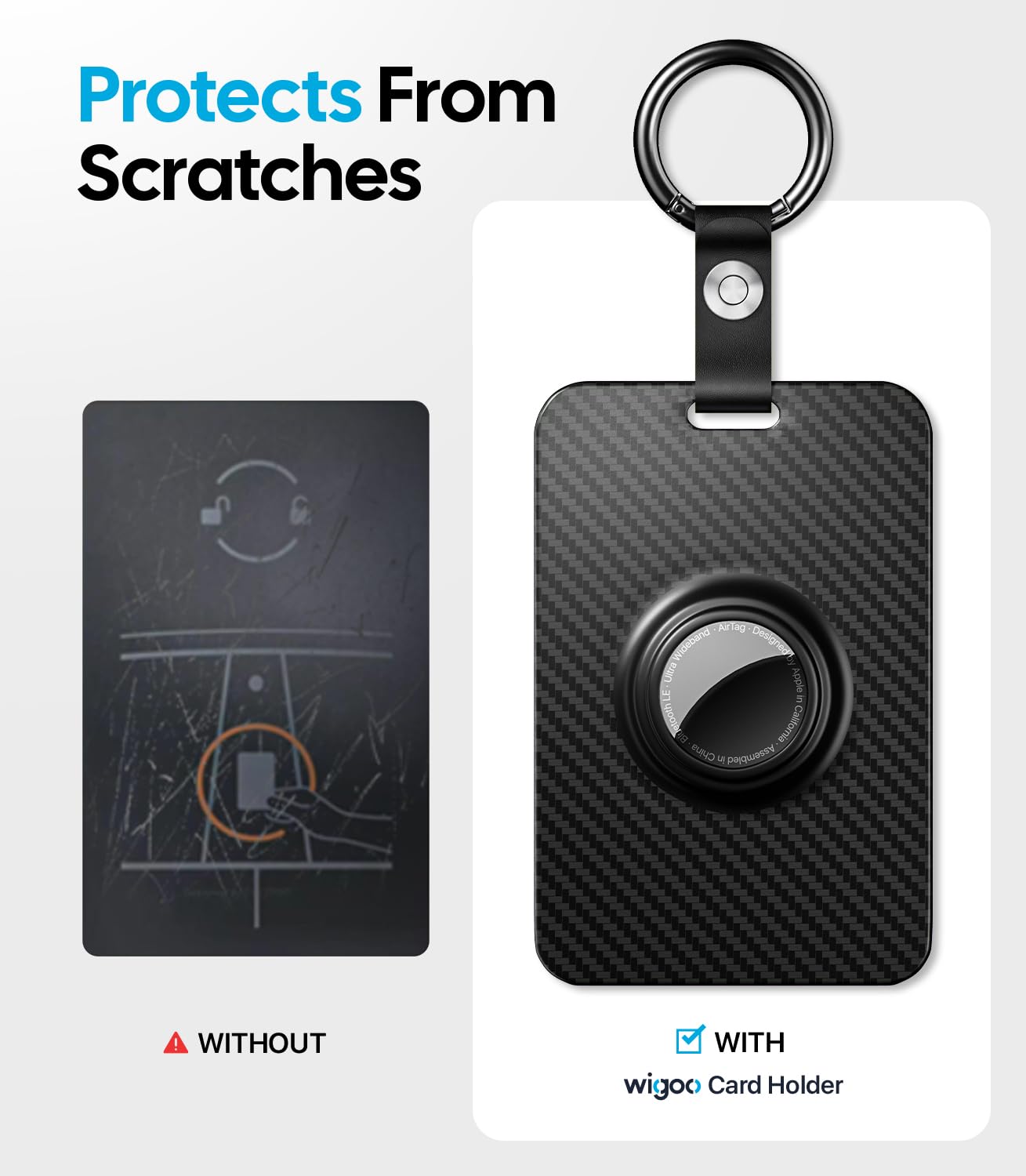 Wigoo close-up of carbon fiber texture highlighting scratch-resistant surface