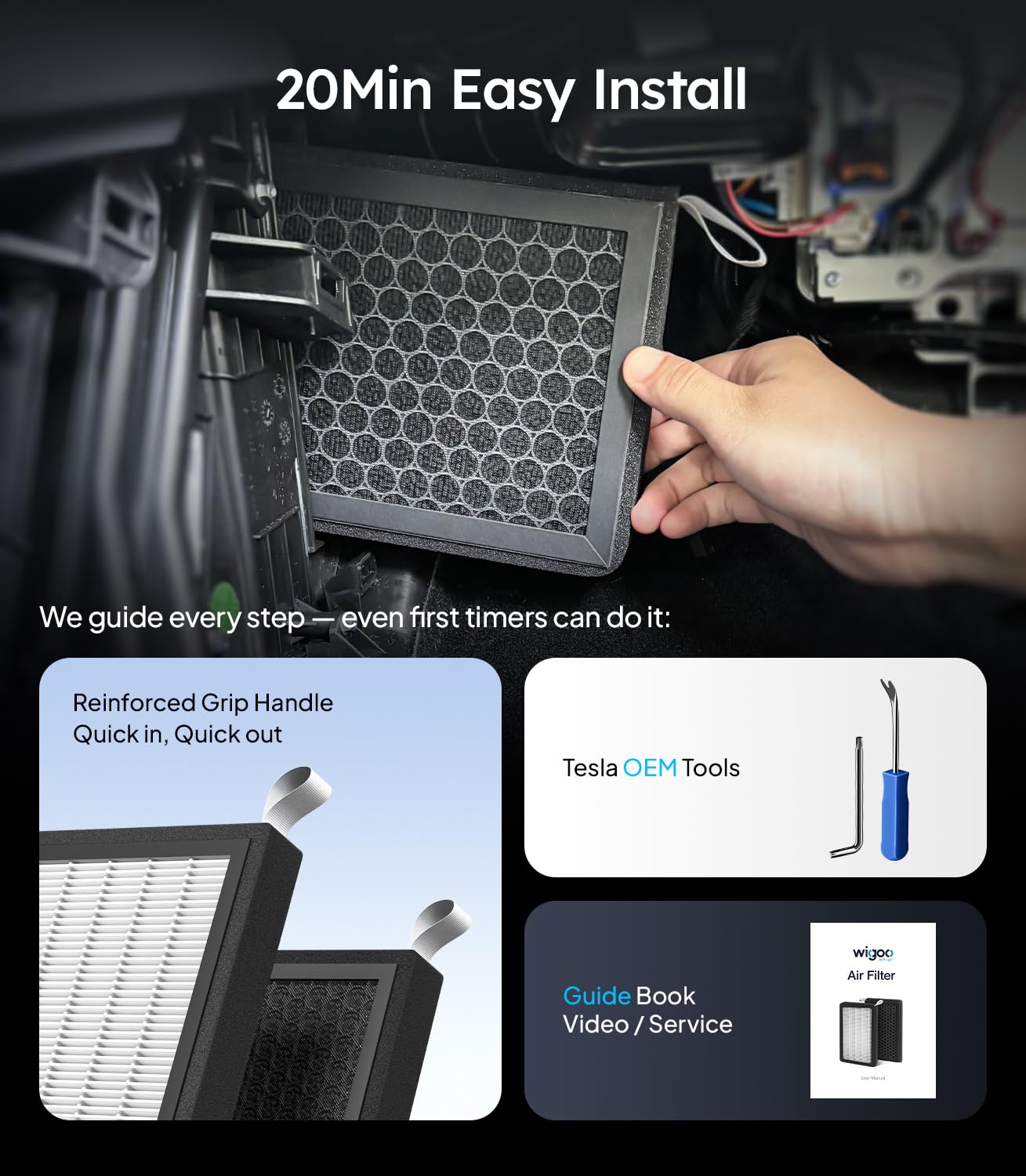 Wigoo label and orientation marks ensuring correct installation benefit