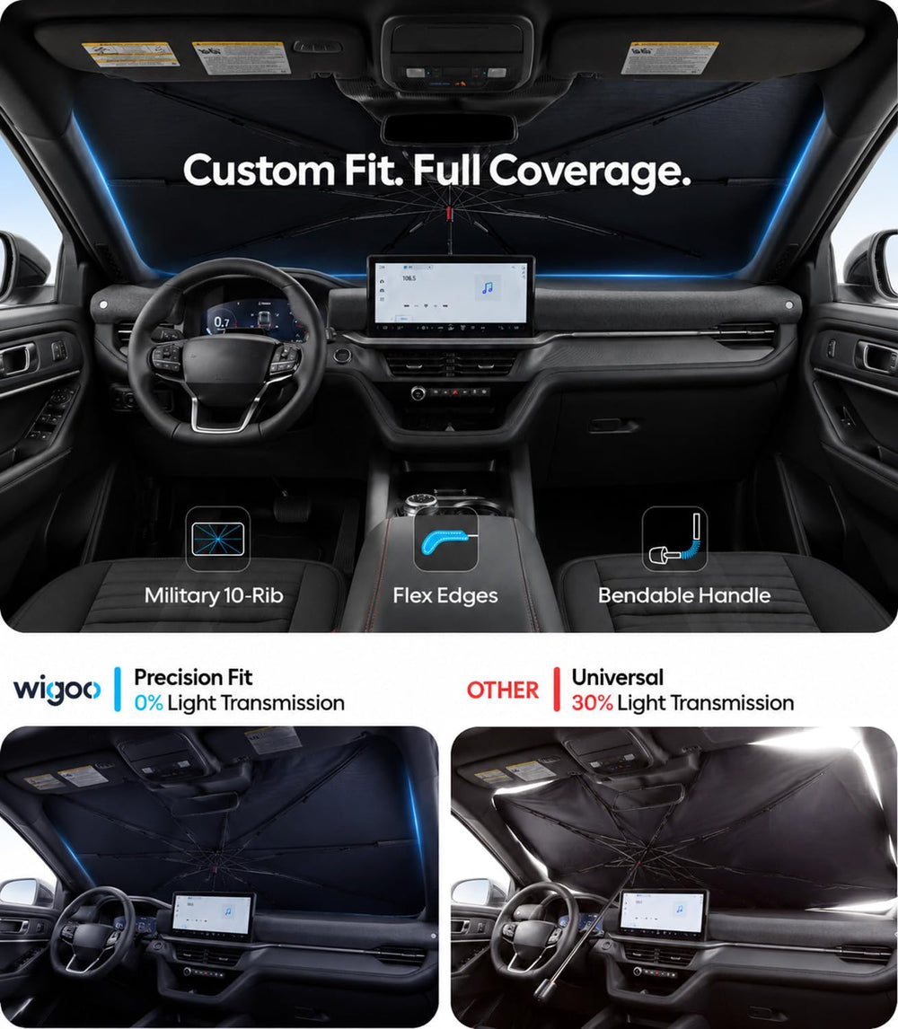 Rubber-coated Wigoo handle being placed to protect windshield trim and prevent scratches