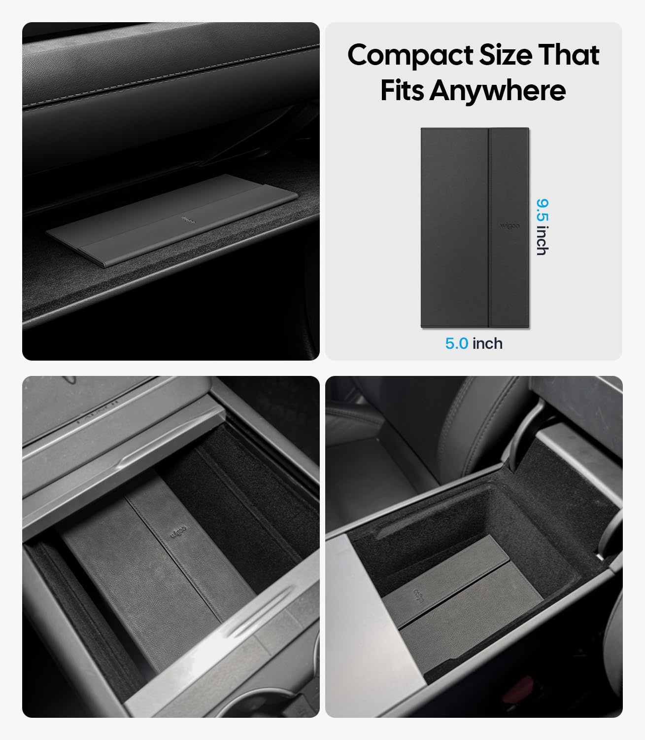 Wigoo on car dashboard in lifestyle scene keeping paperwork organized