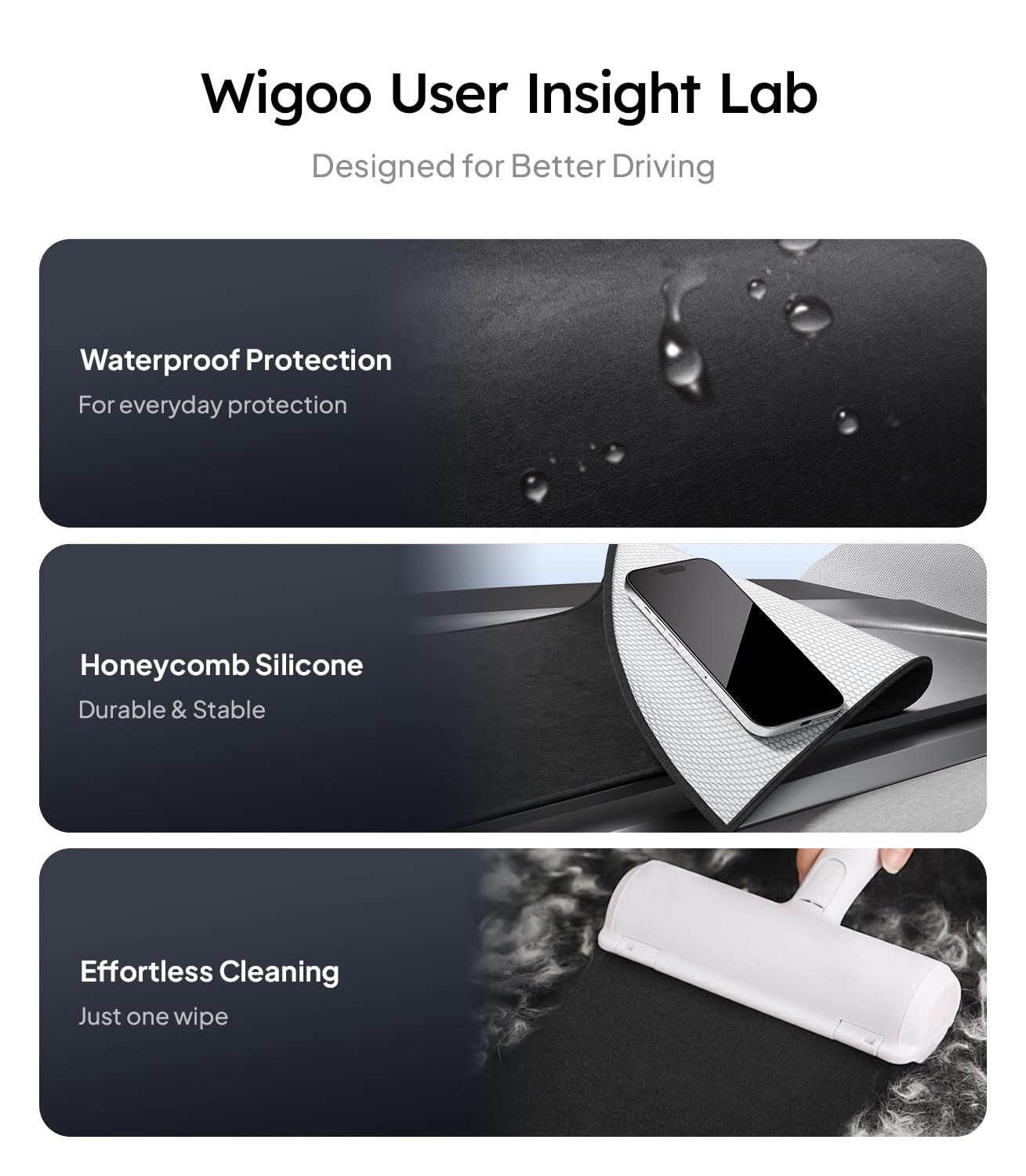 Wigoo in a driving cabin lifestyle shot improving visibility and interior protection