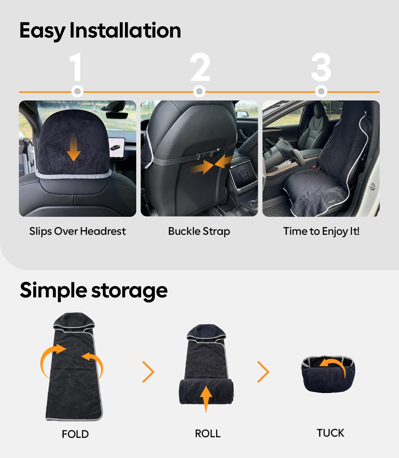 Wigoo towel cover folded next to gym bag — convenient on the go